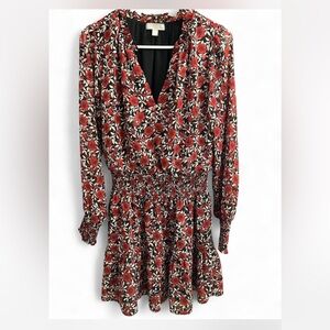 Chelsea28 Red and Black Floral Dress